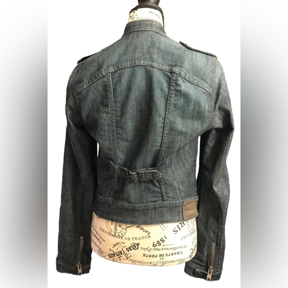 Frankie B Moto Denim Jacket Women's 6 - Picture 3 of 12